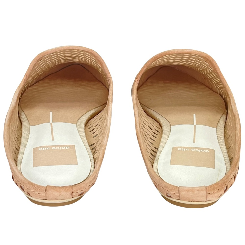 Dolce Vita Grant Tan Perforated Nubuck Leather Womens Flat Mules Size 6M - Picture 9 of 15